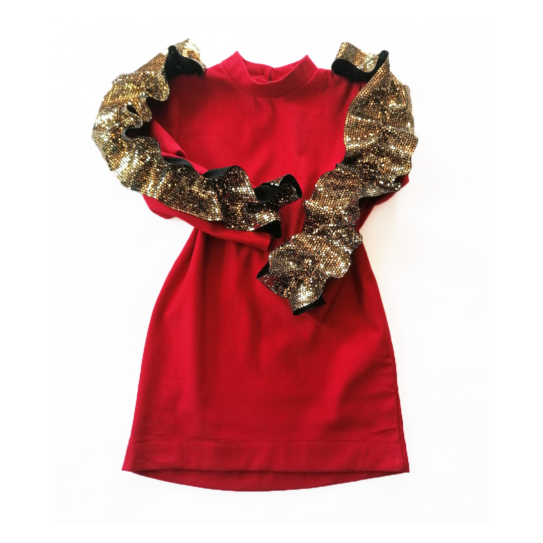 Vestitino rouches red bambina