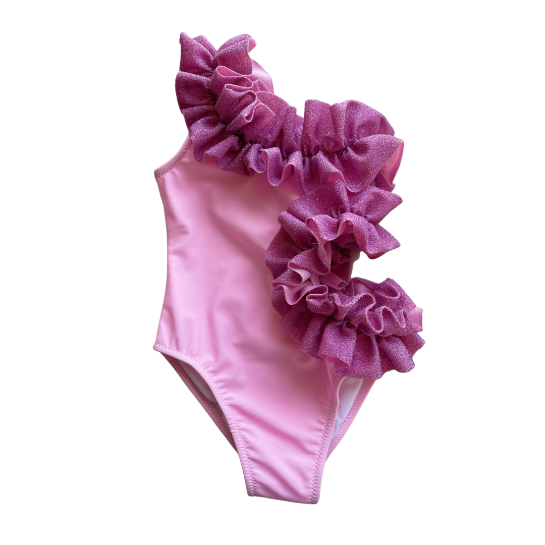 Monospalla rouches glitter bambina