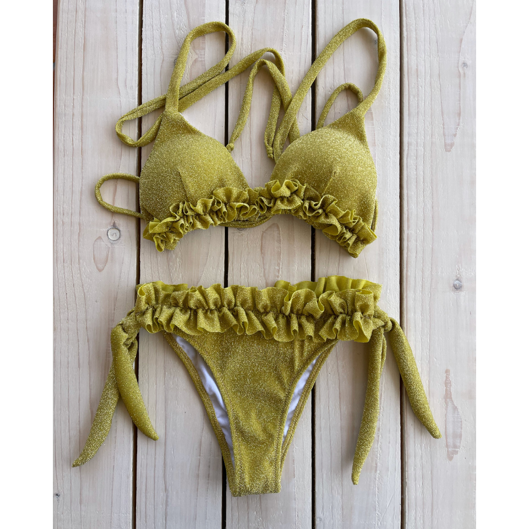 Glitter triangle bikini