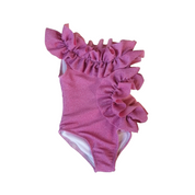 Women's pink glitter one-shoulder dress