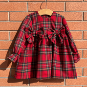 Tartan plaid dress with little bows