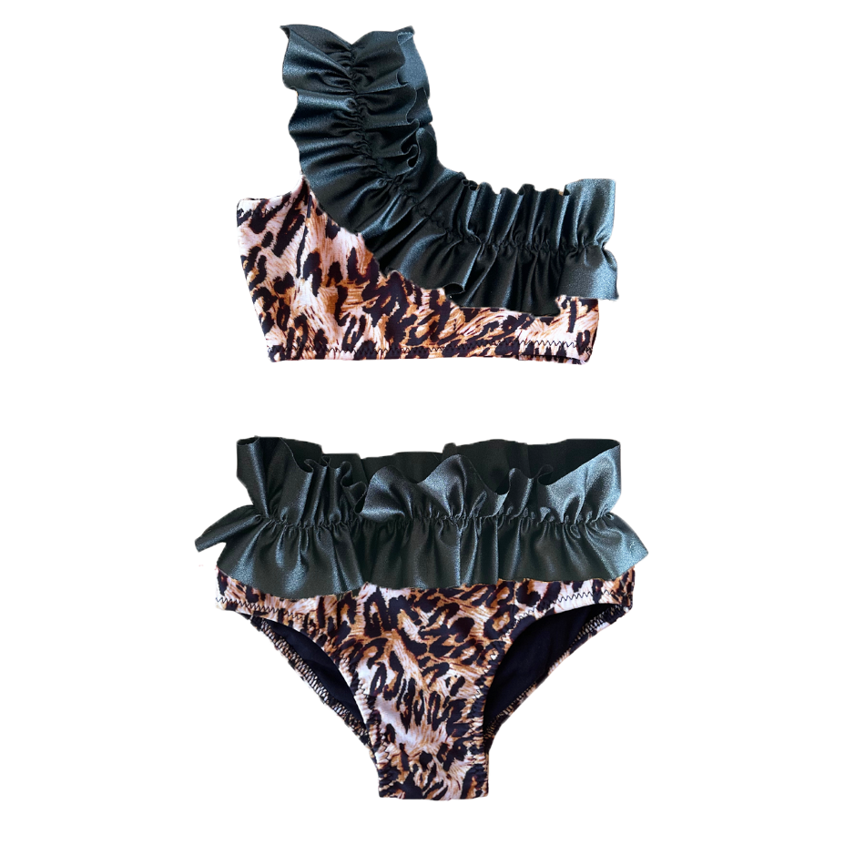 Bikini monospalla leopardato donna