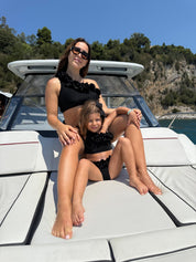 Bikini monospalla nero glitter donna