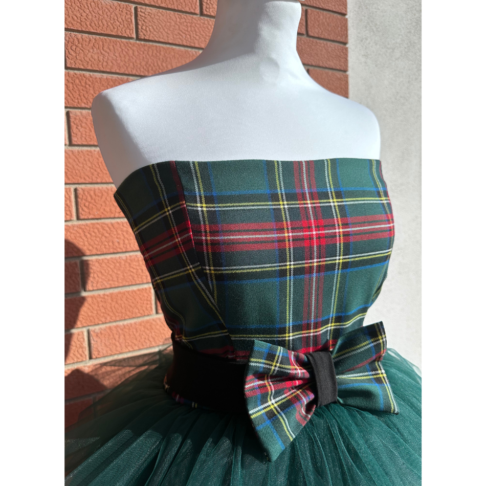 Tartan tulle dress for mother