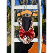 Intero fiocco leopardato bambina