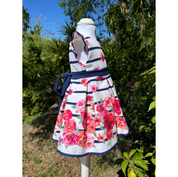 Floral striped tailored dress