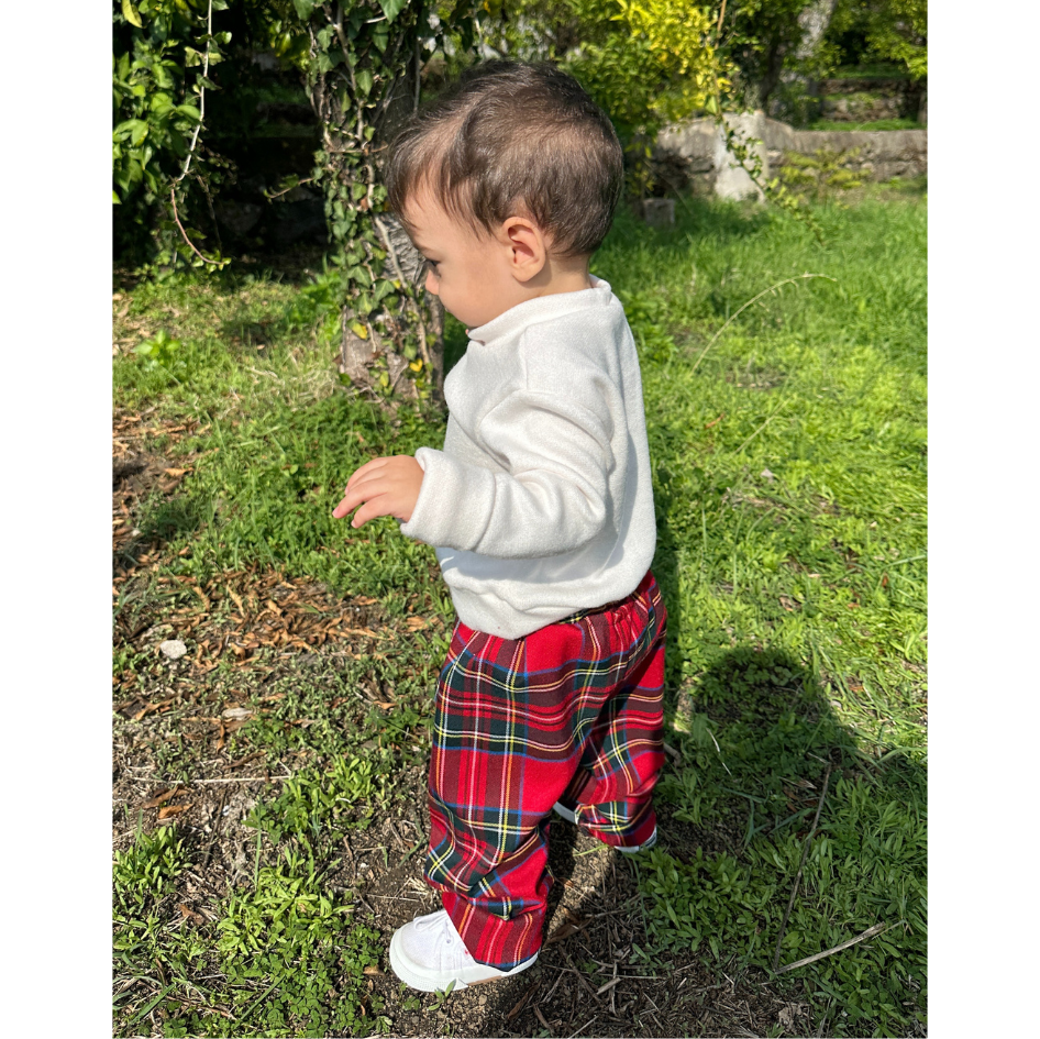 Children's tartan sweater and trousers
