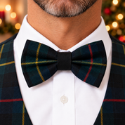 Gilet in tartan scozzese blu e verde a righe con papillon adulto