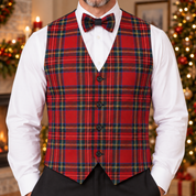 Gilet in tartan scozzese classico con papillon adulto