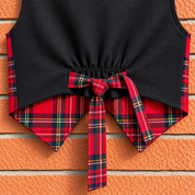 Gilet in tartan scozzese classico con papillon bambino