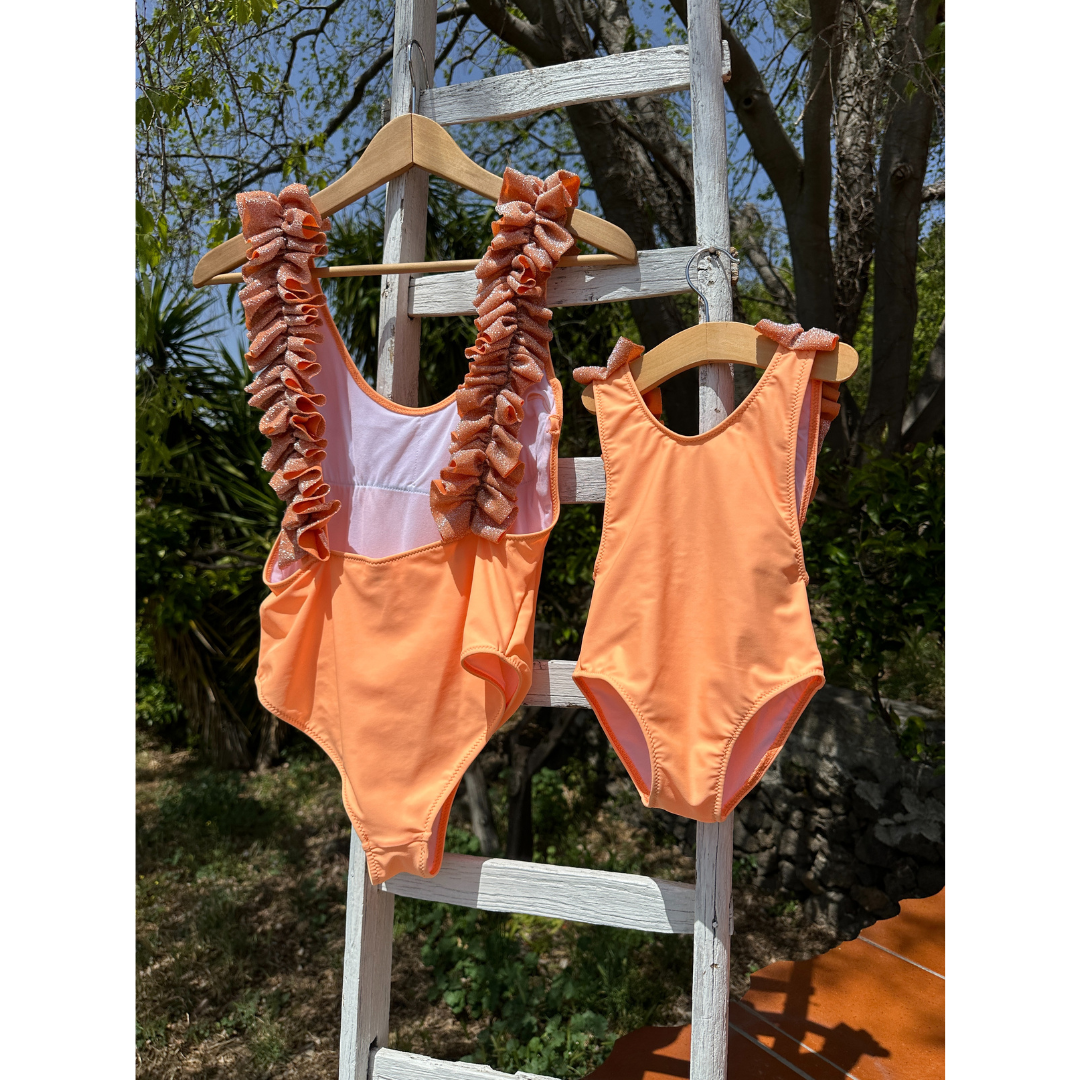 Girl's mandarin one-piece swimsuit
