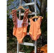 Girl's mandarin one-piece swimsuit