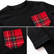 Maglione con taschino in tartan bambino