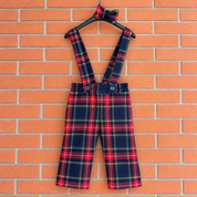 Pantalone in tartan scozzese fondo blu bambino