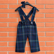 Blue Scottish tartan trousers for children
