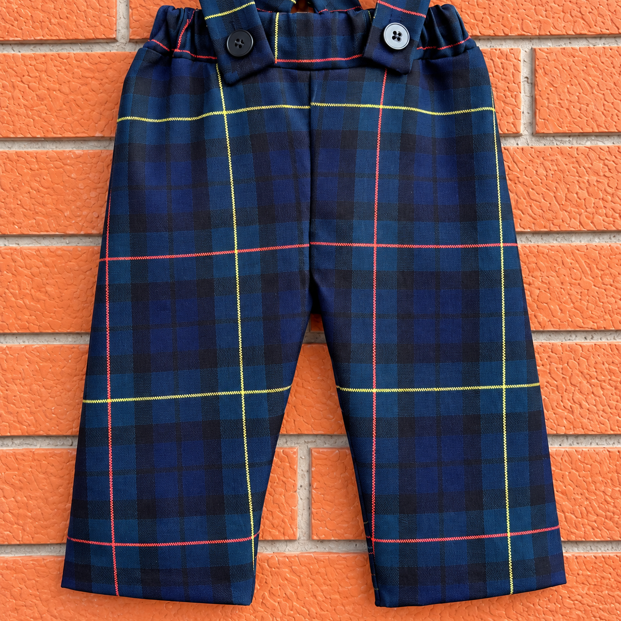 Blue Scottish tartan trousers for children