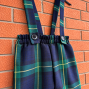 Blue and green tartan trousers for children