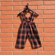 Brown tartan trousers for children