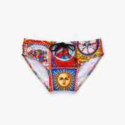 Sicilian-print boys' swim trunks - Catania
