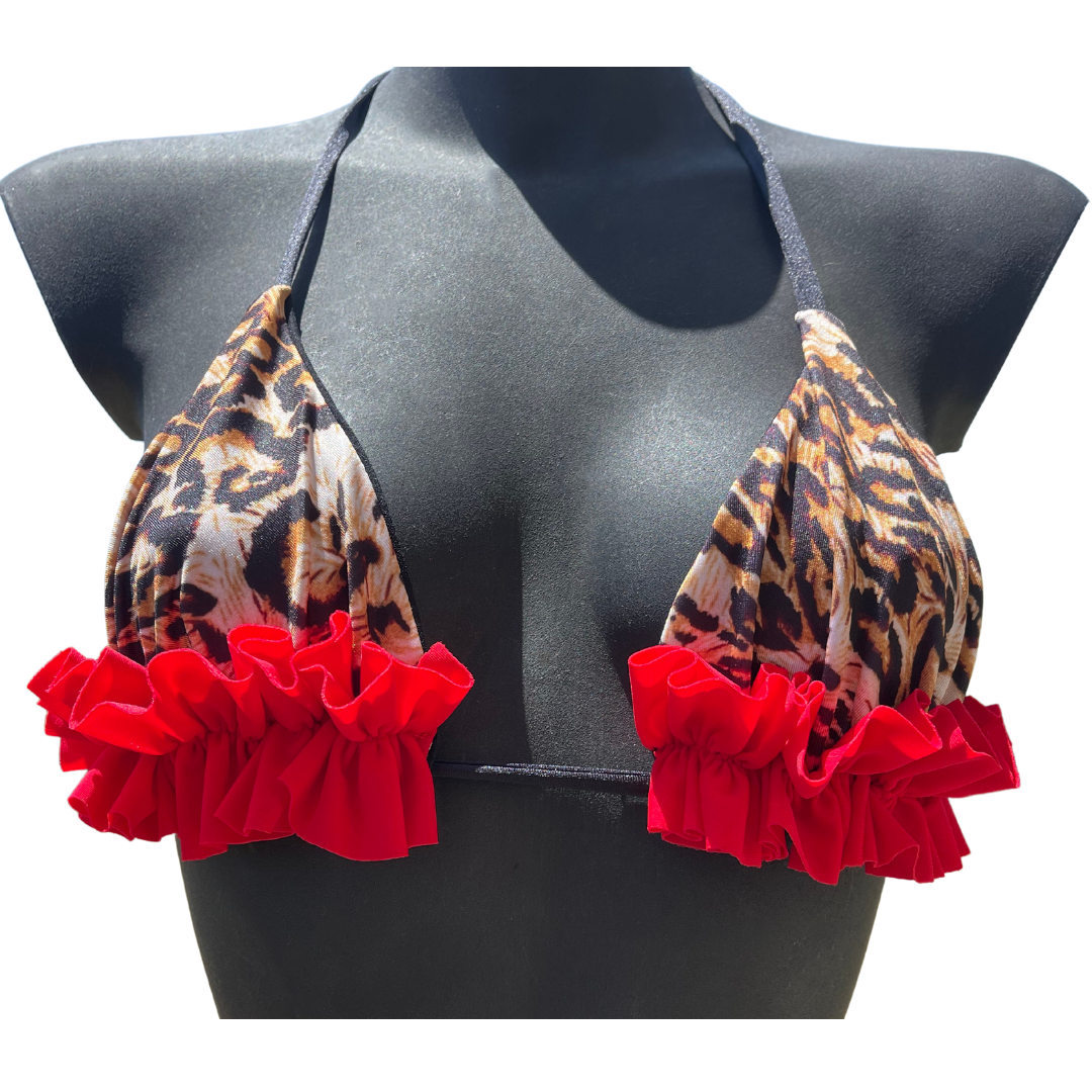 Bikini triangolo leopardato donna