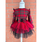 Tartan tulle dress for girls 