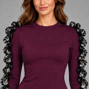 Green ruffled dress for mom