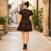 Women's leopard print organza dress