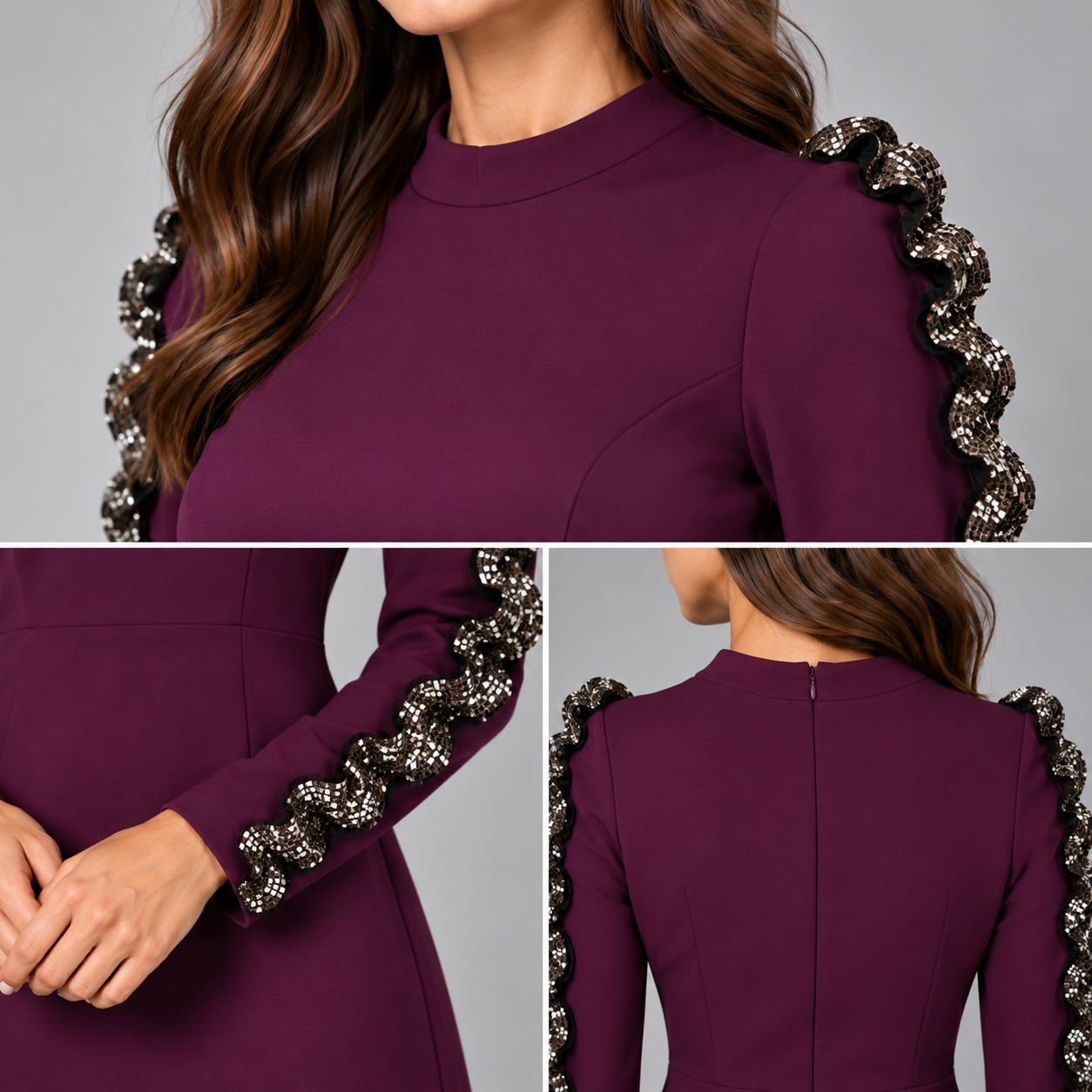 Green ruffled dress for mom