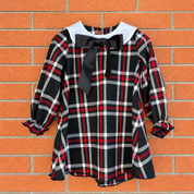 Vestitino tartan fondo nero bambia