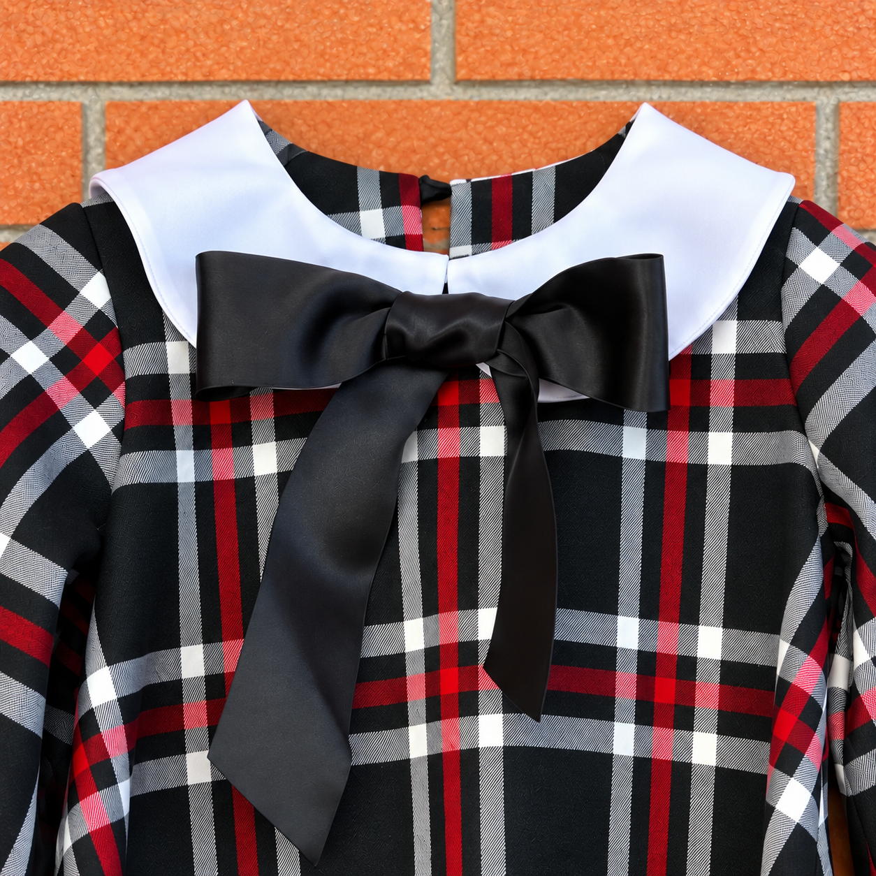 Vestitino tartan fondo nero bambia