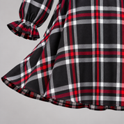 Vestitino tartan fondo nero donna